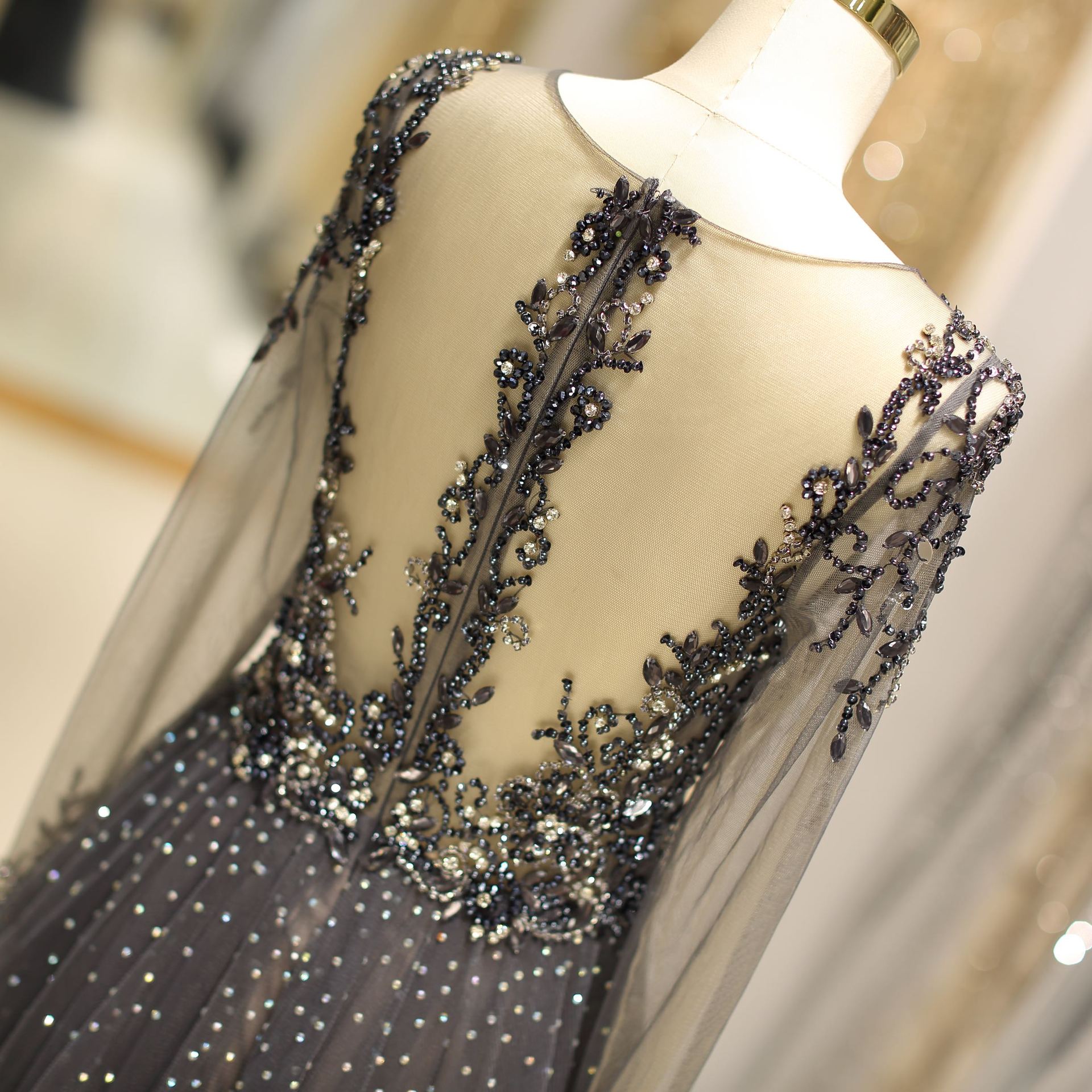Unique Elegant Evening Dress Boutique Fashion Women Beaded Mermaid Prom Gown