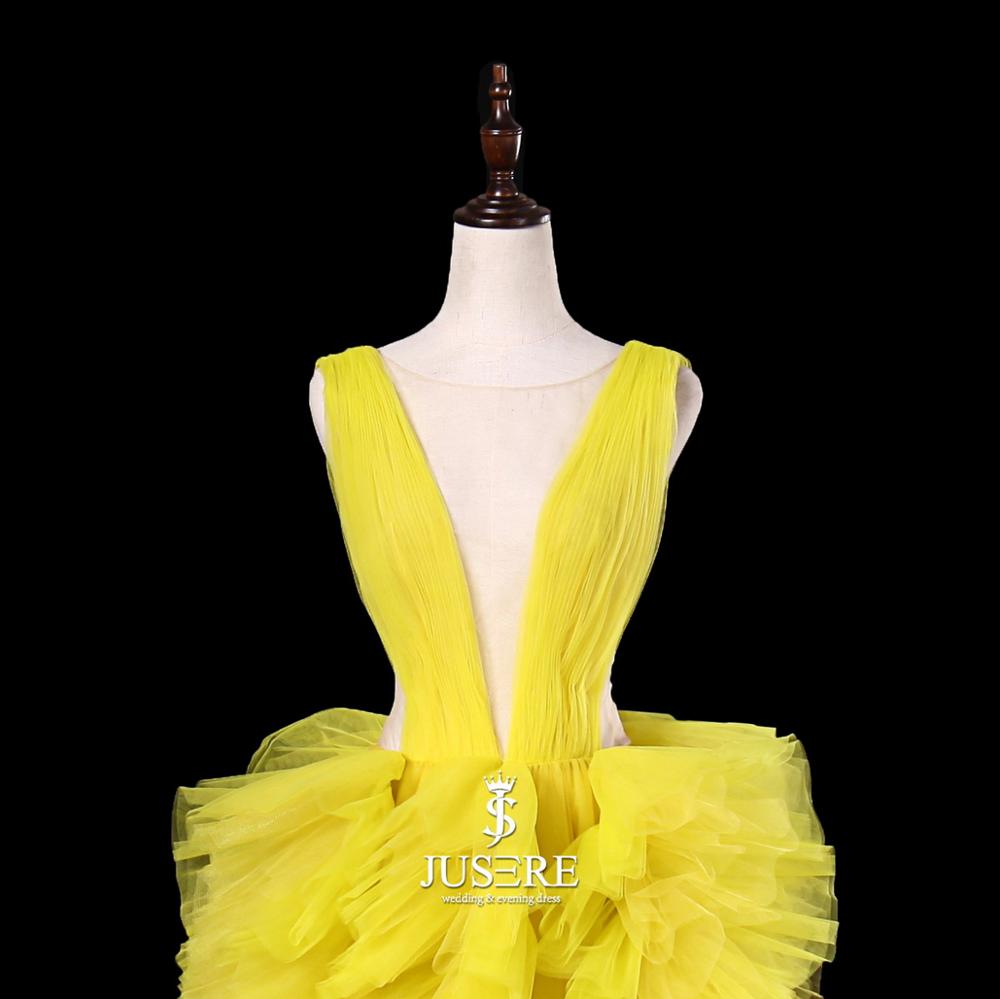 Plus Size Prom Dresses Low V Back Pleated Ruffles Evening Dresses Couture Red Carpet Evening Gowns