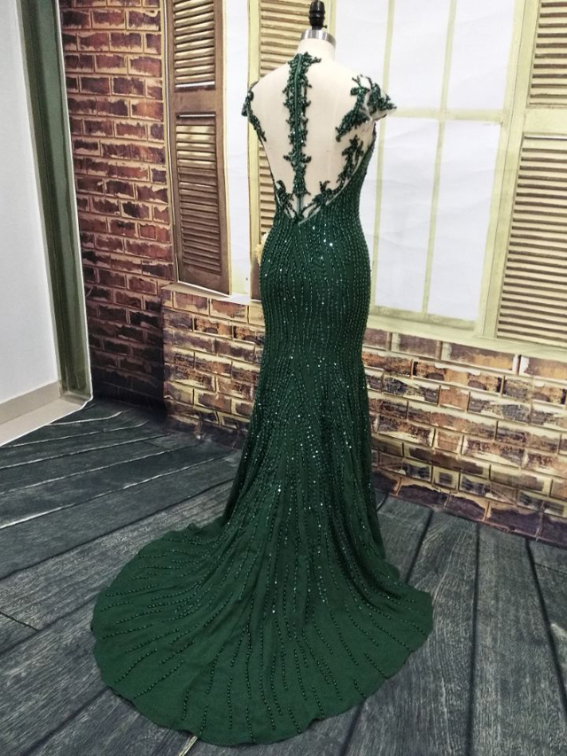 Modest Embroidered Beading High Quality Long Women Party Evening Dress