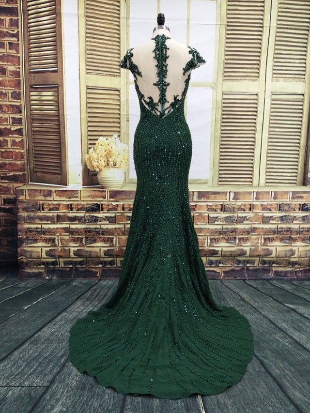 Modest Embroidered Beading High Quality Long Women Party Evening Dress