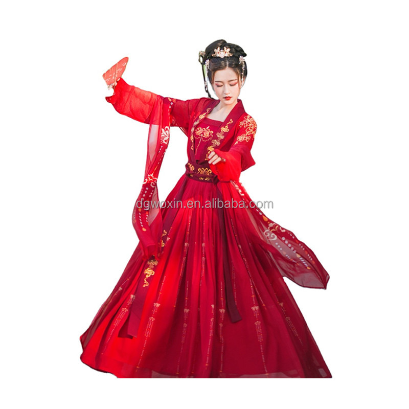 Chinese style flower wedding fairy elegant women hanfu ancient style authentic original hanfu dress