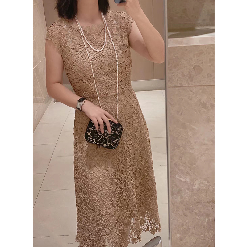 Custom Wholesale Sleeveless Wrap Hip Slim Fit Sexy Party Elegant Prom Plus Size Casual Lace Embroide