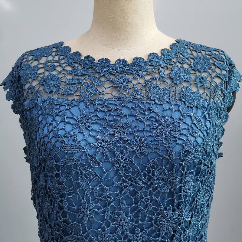 Custom Wholesale Sleeveless Wrap Hip Slim Fit Sexy Party Elegant Prom Plus Size Casual Lace Embroide