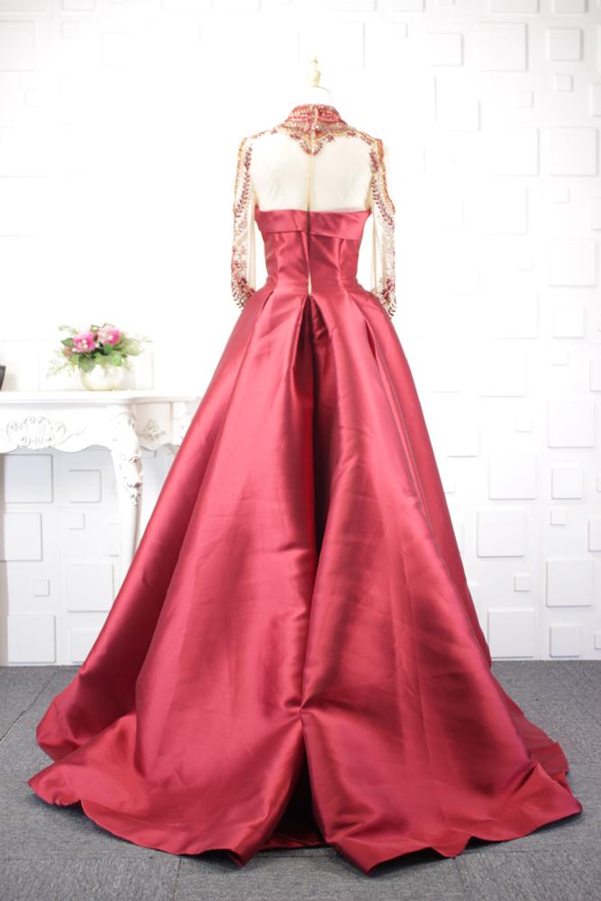 YY063 Jancember 2020 new arrivals high neck beaded satin navy dresses women party