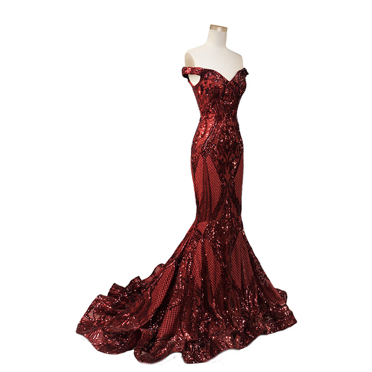 Luxury Mermaid Evening Dress Sleeveless Sequin Wedding Dress Prom Dresses