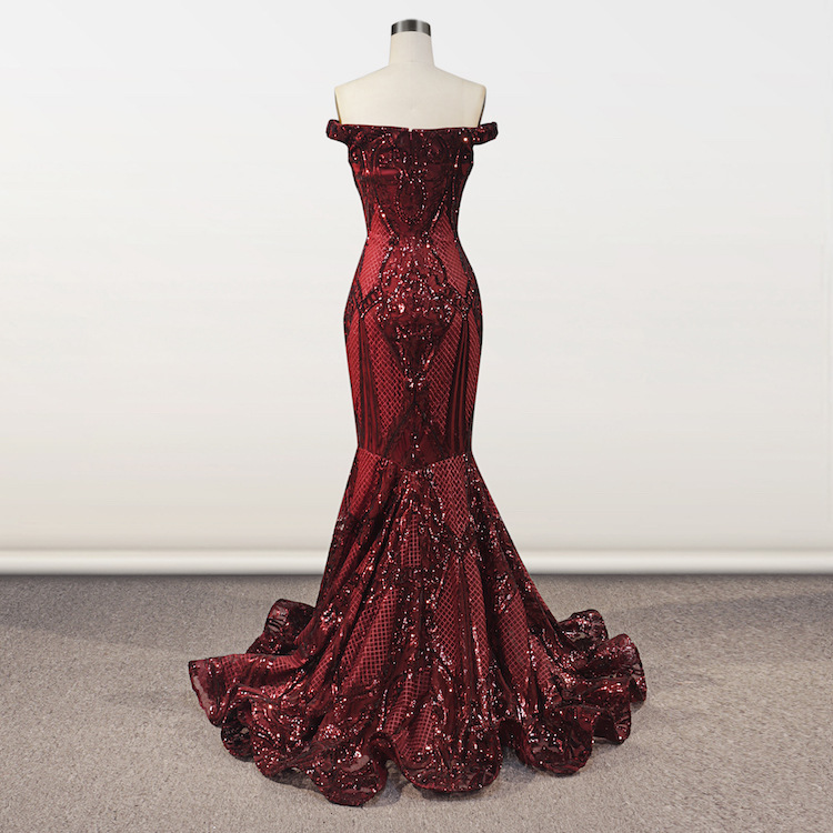 Luxury Mermaid Evening Dress Sleeveless Sequin Wedding Dress Prom Dresses