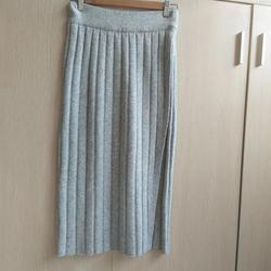 Elegant double layer cable knitting cashmere  half skirt dress