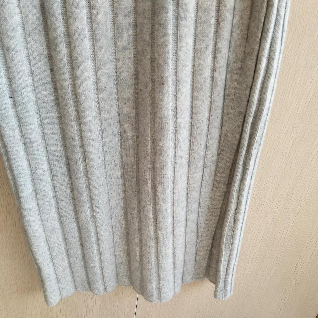 Elegant double layer cable knitting cashmere  half skirt dress
