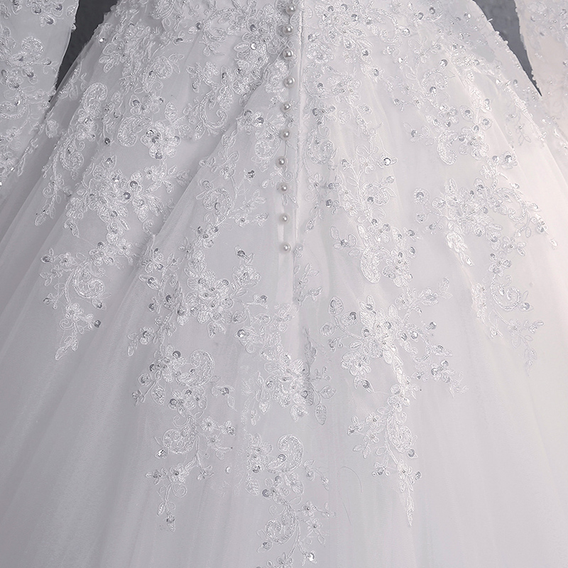 Arabic Muslim Wedding Dress Long Sleeve A-Line Bridal Gown Cheap Pakistani Wedding Dresses 2019 New 
