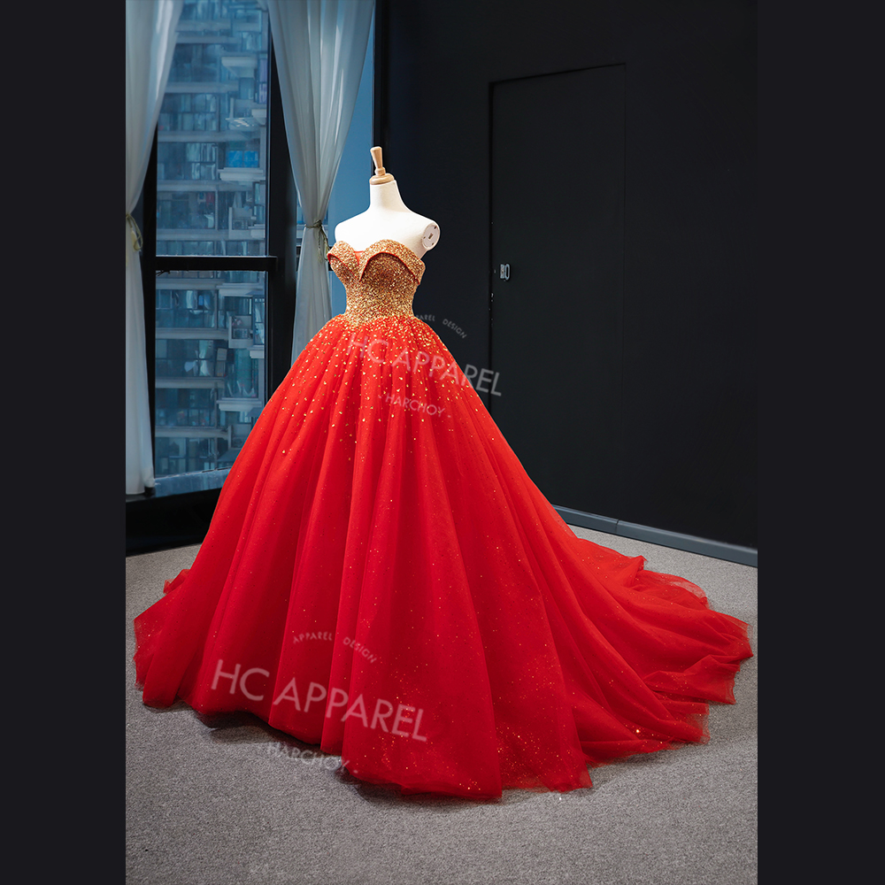 Foreign trade poncho dress 2022 bridal dance one shoulder red dream trailing wedding dress women Ama