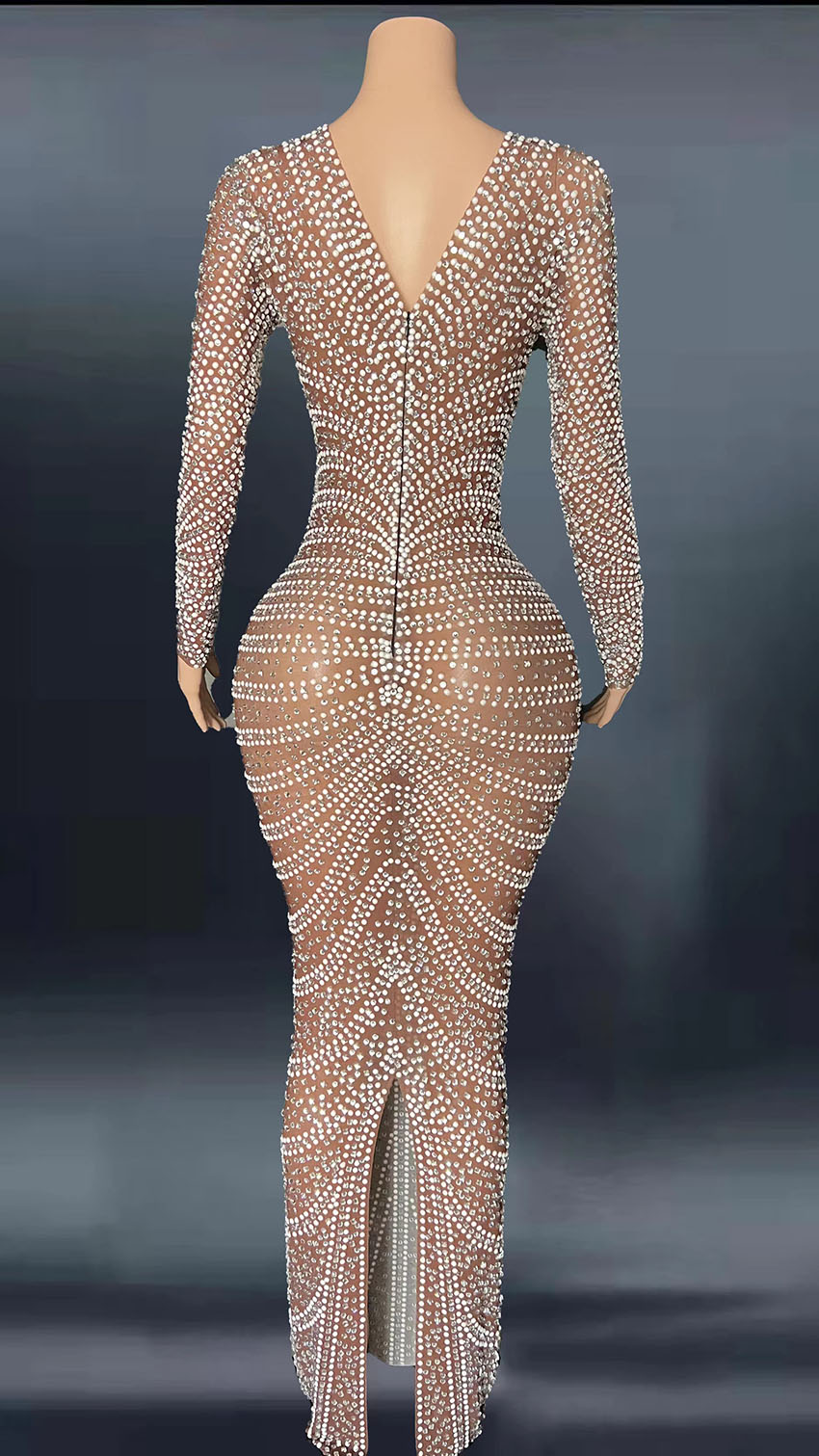 Novance Y2085-D Evening Dresses 2022 Elegant Sparkly Rjinestones Black Cocktail Dress Women Sexy Bac