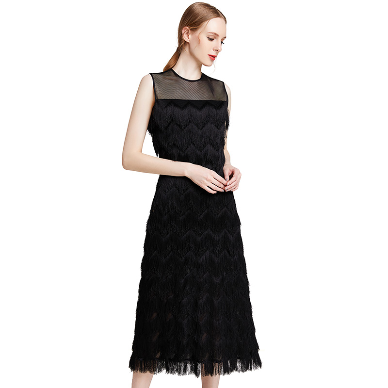 D003 Tassel maxi dress elegant prom gowns wedding Bridesmaid evening Cocktail dresses women