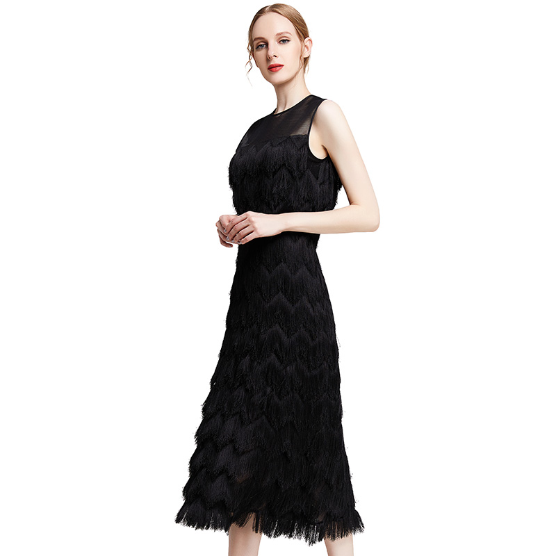 D003 Tassel maxi dress elegant prom gowns wedding Bridesmaid evening Cocktail dresses women