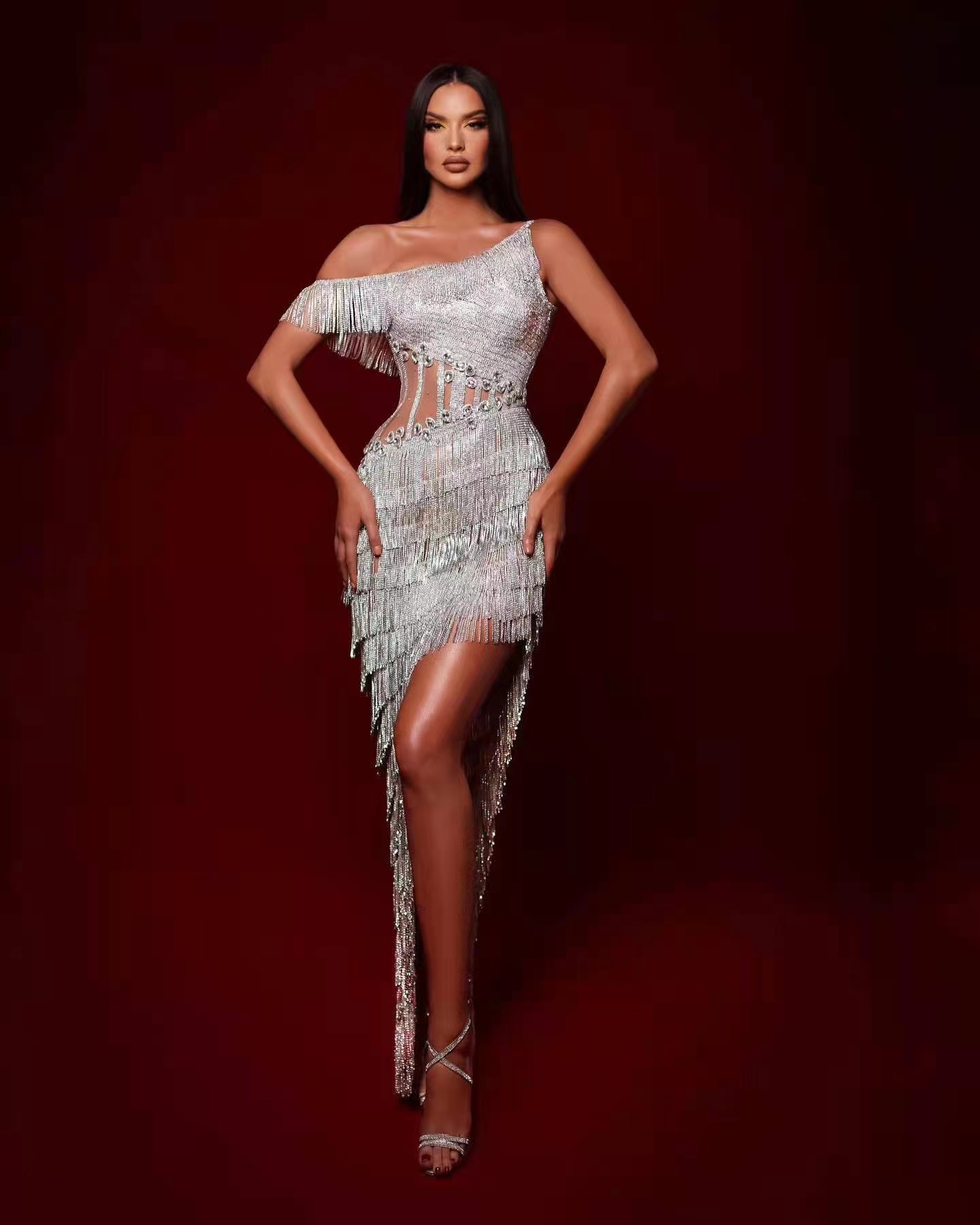 ED2326 Luxury Evening Dresses Women Diamond Rhinestones Glitters Cyrstal Sequin Evening Gown For Wom