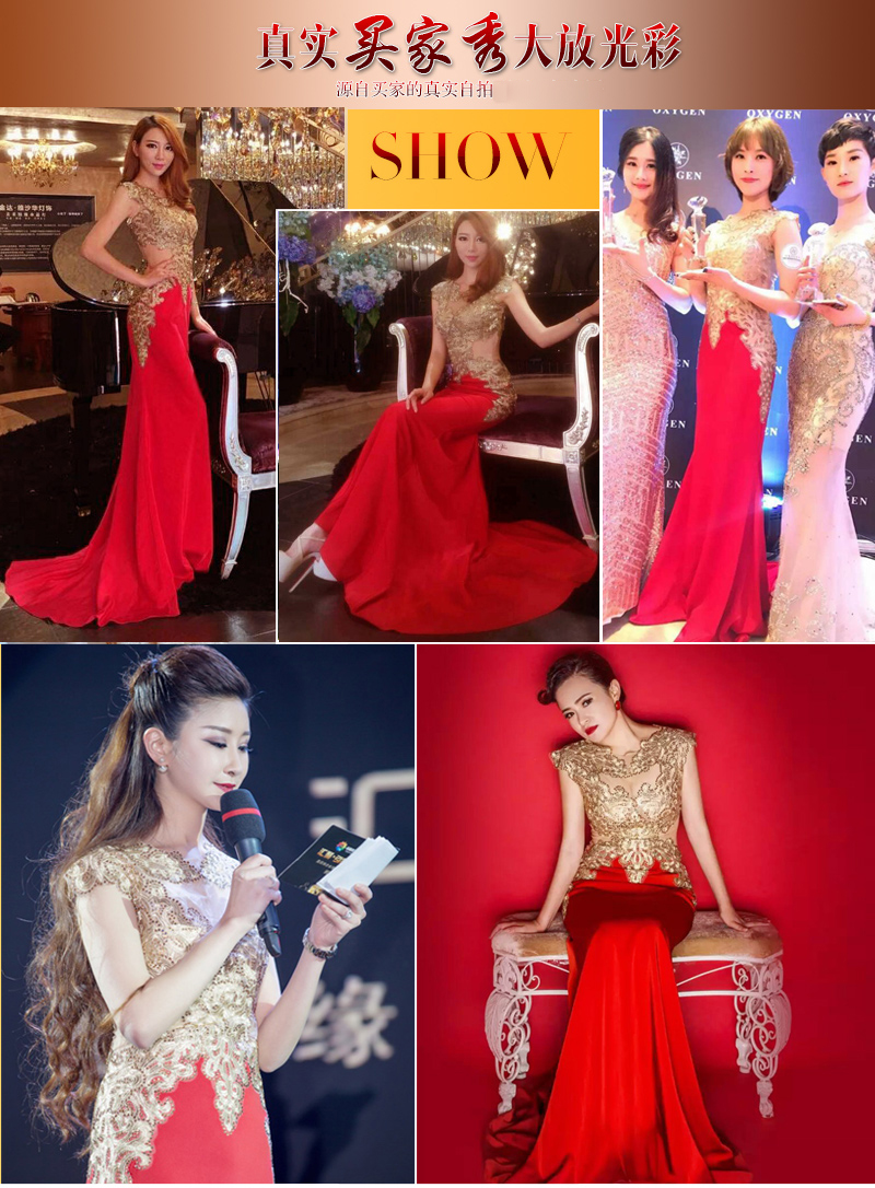 Red elegant Sheer back Long Satin perspective Prom Dress 2021 sexy evening dress Satin Mermaid Prom 