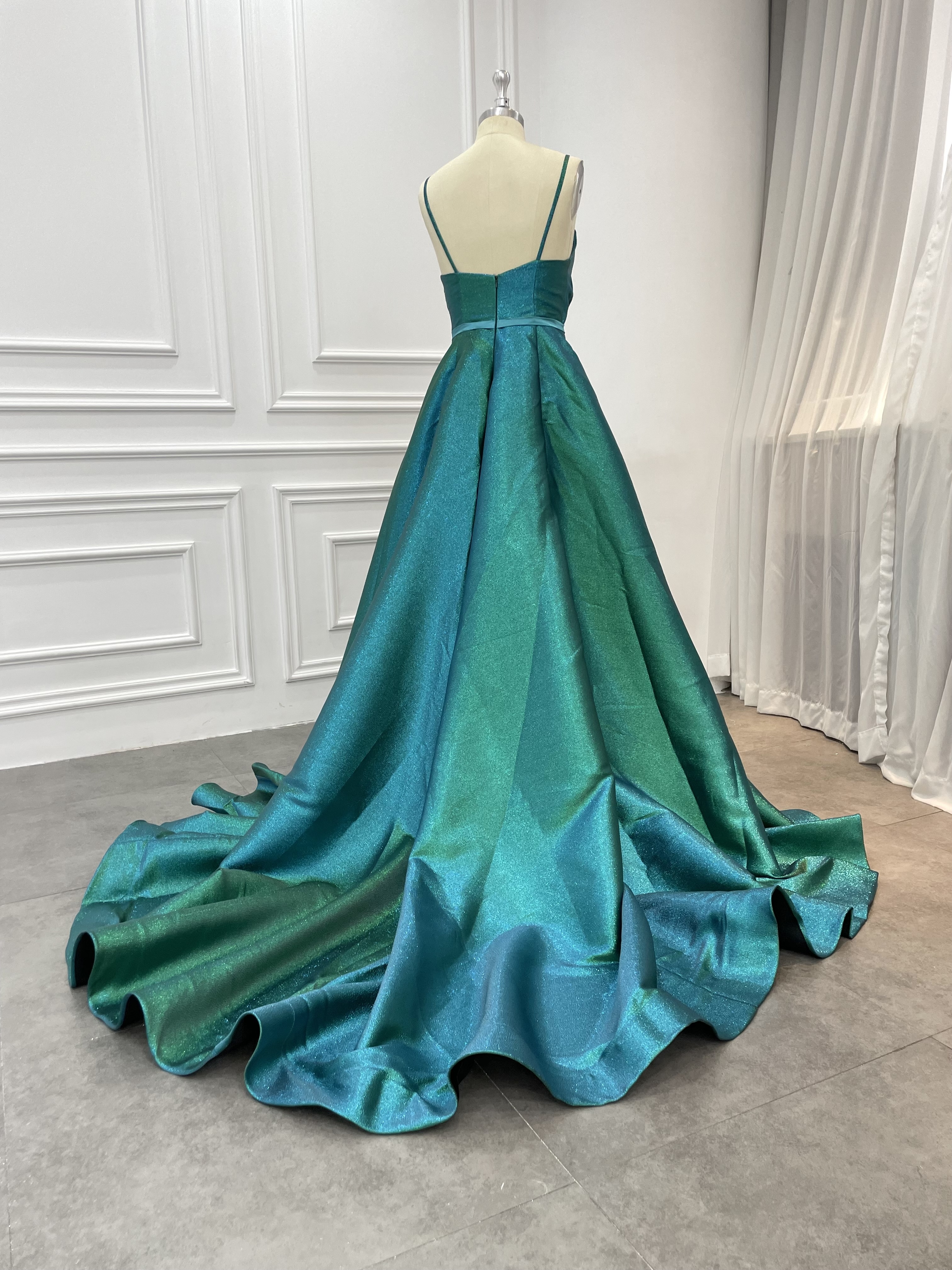 New Design V-neck Sequin Wedding Dress Women Dinner Dress Luxury Evening Night Party Dress Formal