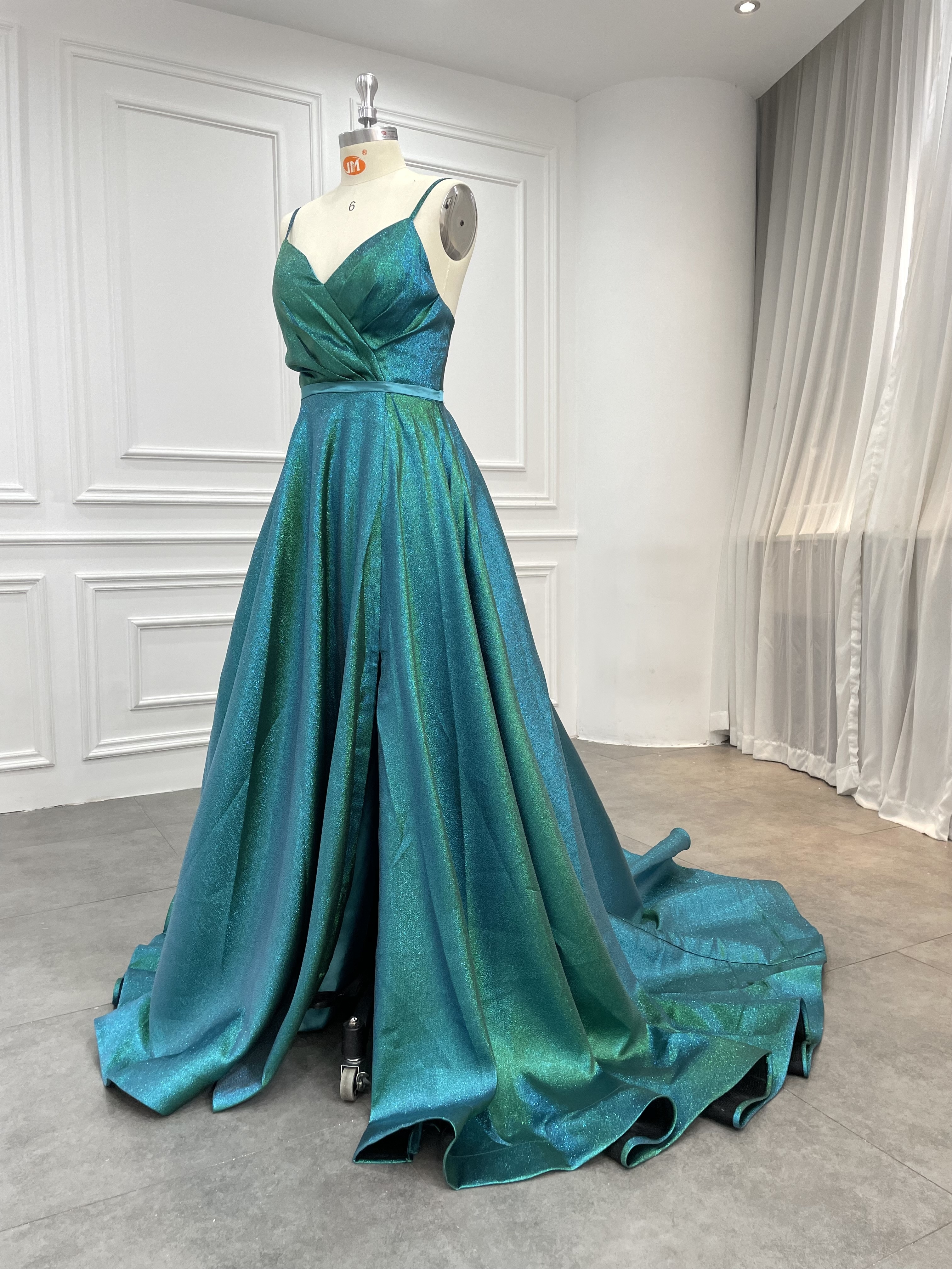 New Design V-neck Sequin Wedding Dress Women Dinner Dress Luxury Evening Night Party Dress Formal