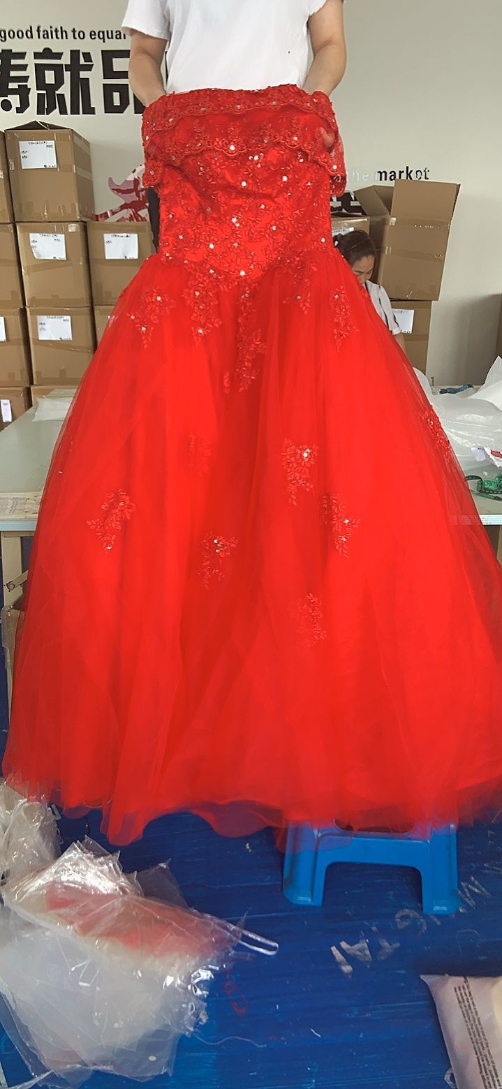 Red wedding evening dress prom dress ball gown sweetheart  quinceanera dress