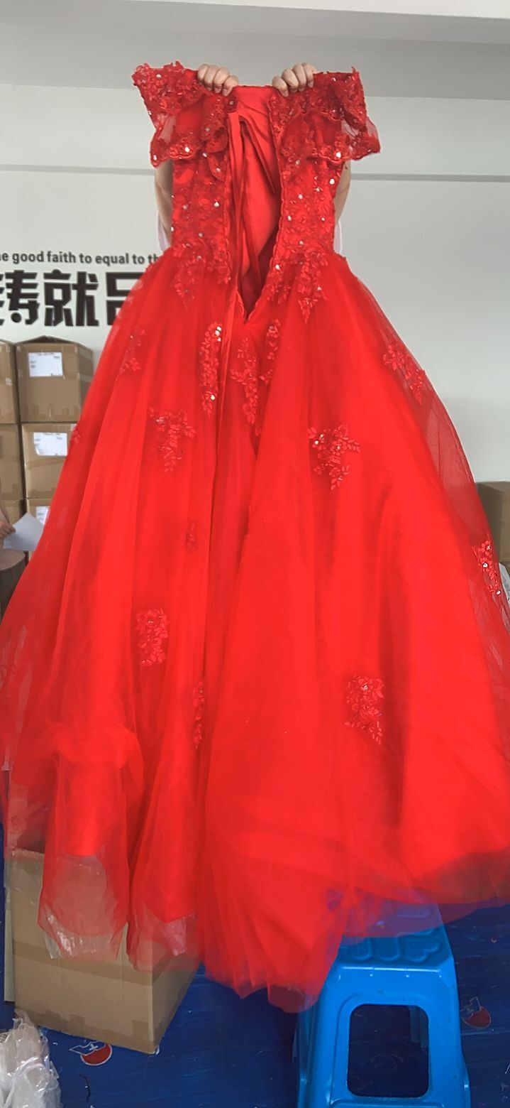 Red wedding evening dress prom dress ball gown sweetheart  quinceanera dress