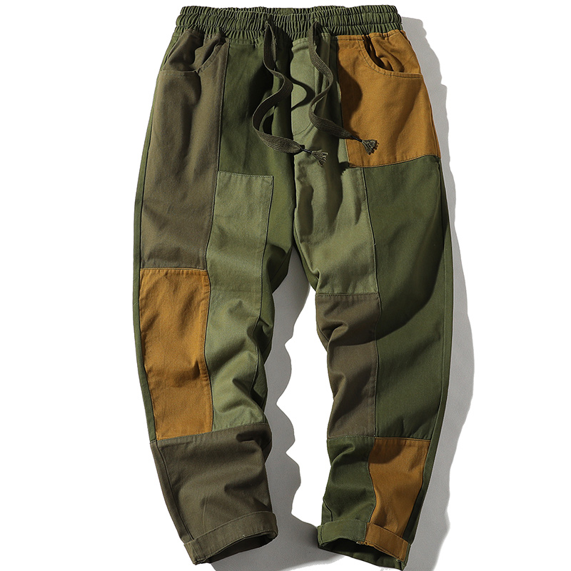 Wholesale men's cargo pants casual slacks patched 