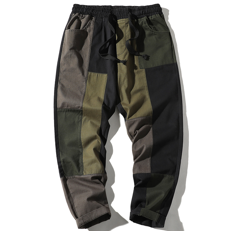 Wholesale men's cargo pants casual slacks patched 