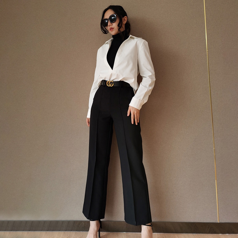 Autumn Fashion Straight Leg Slacks Office Lady Sui