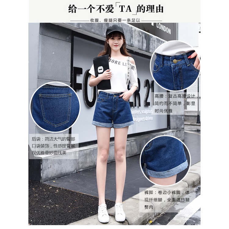 Ready Stock Short Jeans Pant Denim Shorts Women High Waist Plus Size Jeans Seluar Pendek Perempuan