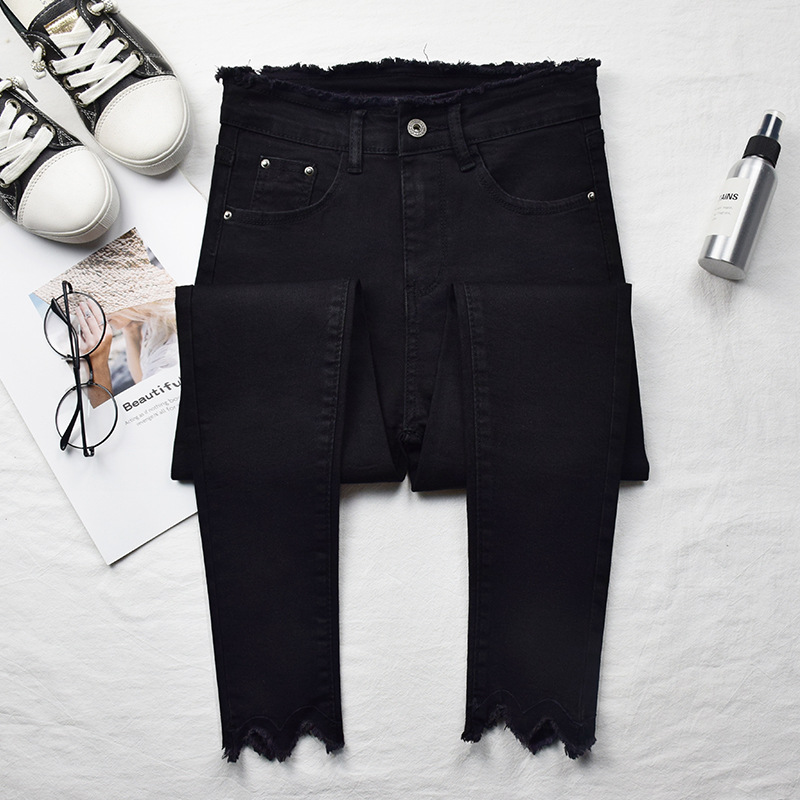 new style blue black gray denim ladies pencil pant