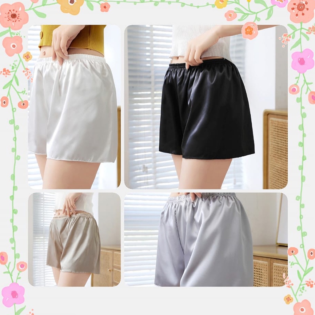 C017 Breathable Satin Pants Women Sexy Shorts Pants Women Seluar Dalam Sleeping Pants