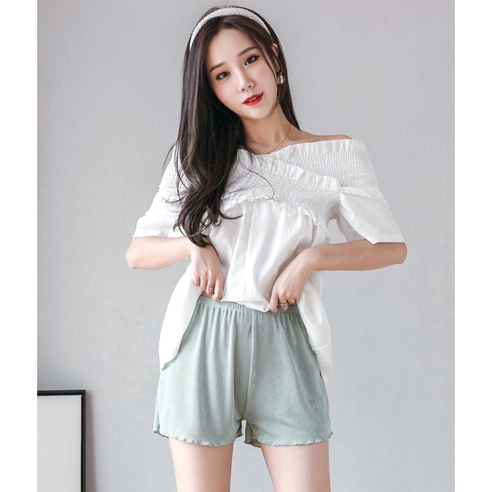 C016 High Quality Short Pants Women Ice Silk Safety Pants Seluar Pendek Wanita Seluar Tidur
