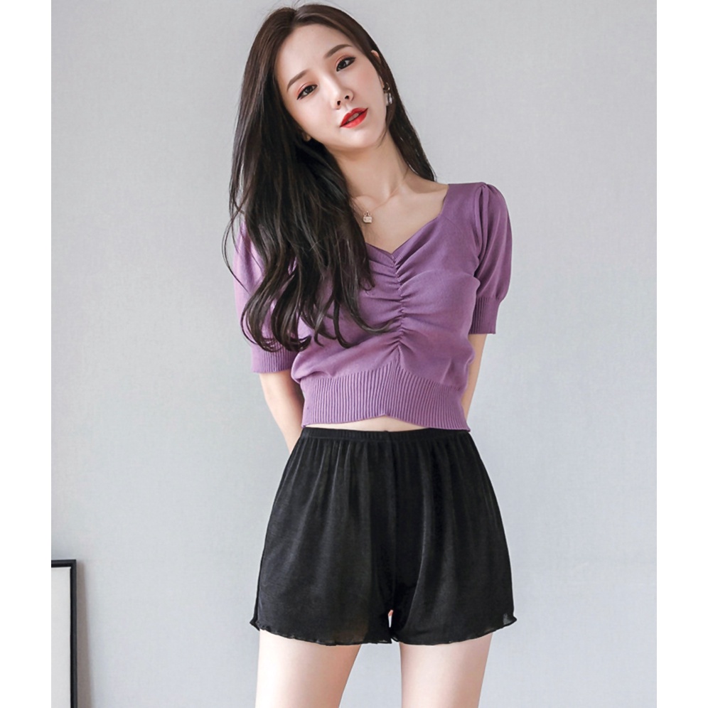 C016 High Quality Short Pants Women Ice Silk Safety Pants Seluar Pendek Wanita Seluar Tidur