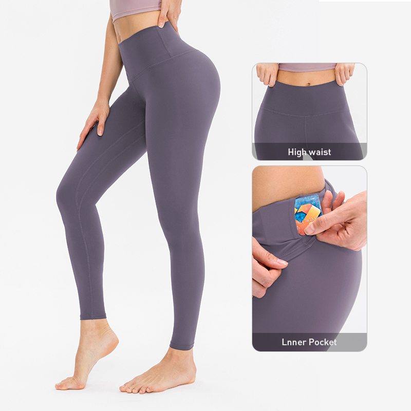 High Waist Yoga Pants Spandex Polyester Gym Fitnes