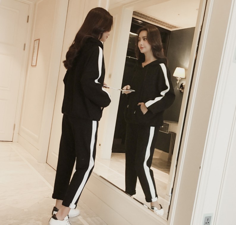 Sport Wear Tracksuits Women Clothing Casual 2pcs Set Long Sleeve O-neck Sweatshirts+Jogger Long Pant