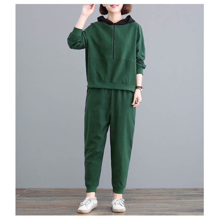 Women's Sports Wear Fashion Casual Set Plus Size Korean Style Women Clothes Lady Tracksuit Top and B