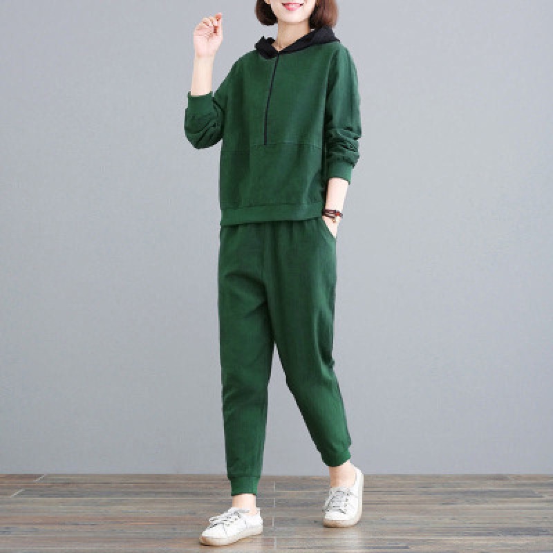 Women's Sports Wear Fashion Casual Set Plus Size Korean Style Women Clothes Lady Tracksuit Top and B