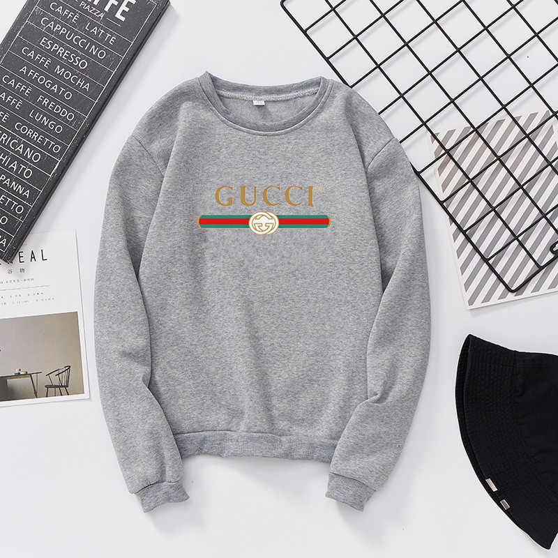 【Ready Stock】Women&Men Long Sleeve Fashion Letters Printed Casual Pullover Top Causal Thicken Co