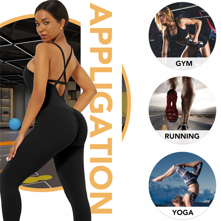 HEXIN Womens Workout Custom Logo Jumpsuit Pants Cl