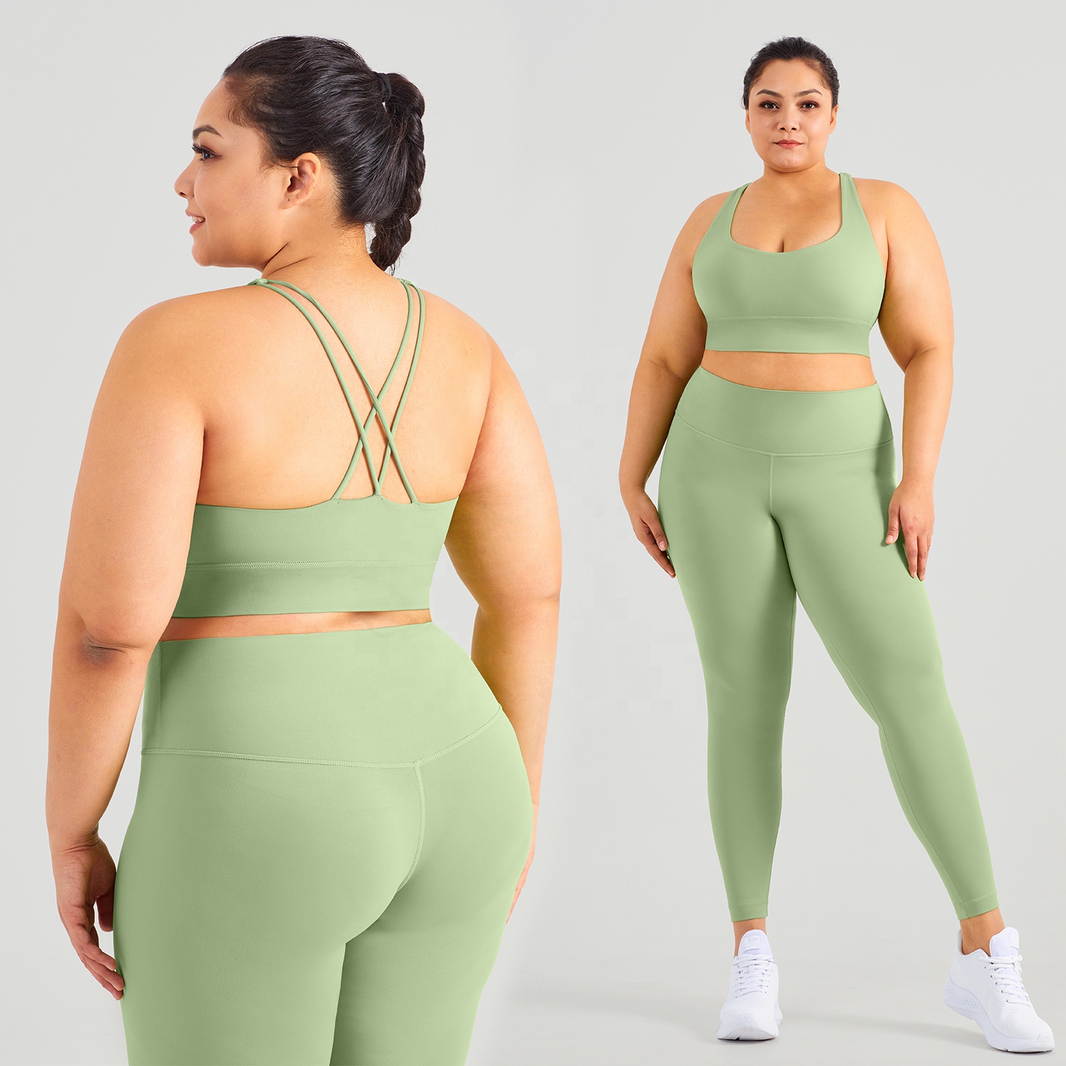 Hot Sale Women Yoga Fitness Sets Gym Plus Size Bre