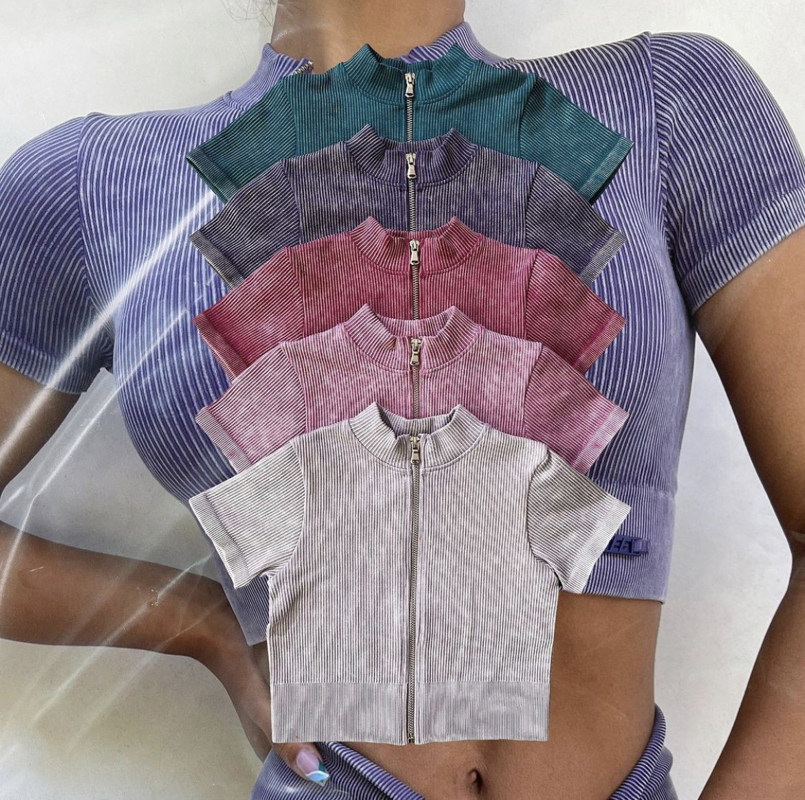 PASUXI Yoga Set Patchwork Gym Clothing Zippered Wo