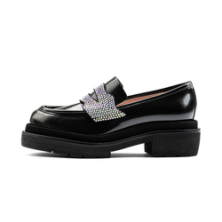 Handmade In Italy Eva New Design Popular Orange Slip-On Ankle Ladies Loafers Leather Shoes Designer 