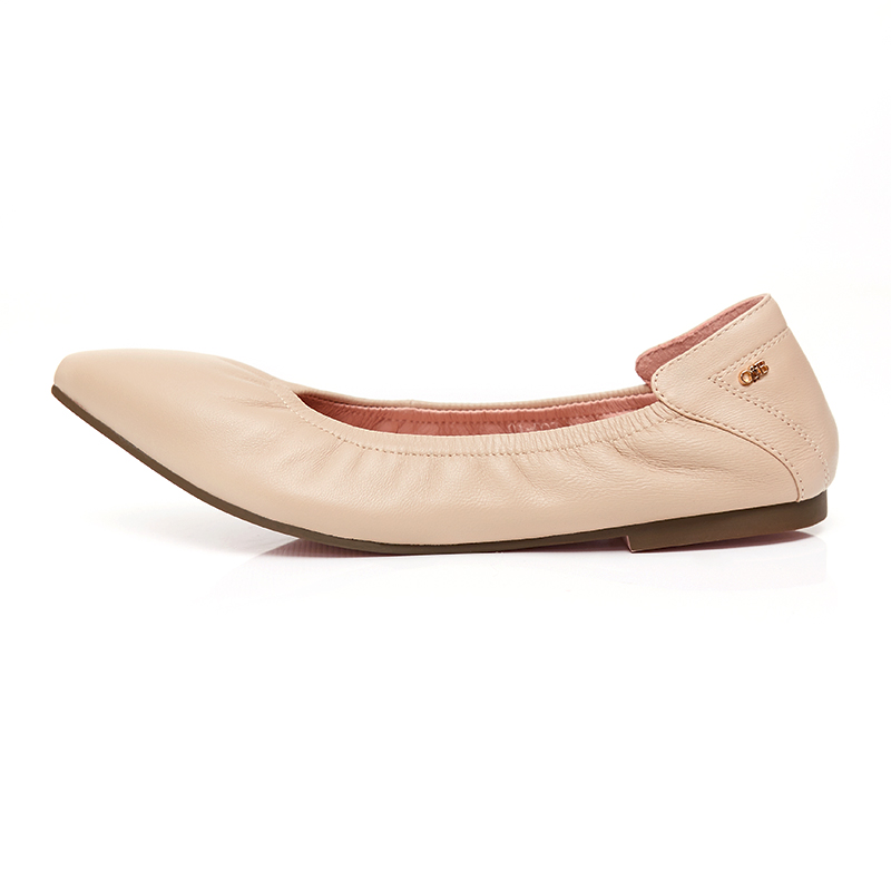 O&B - Hepburn in True Naked  Flat Shoes 100% Lambskin Leather Woman Shoes Soft Comfortable and Beaut