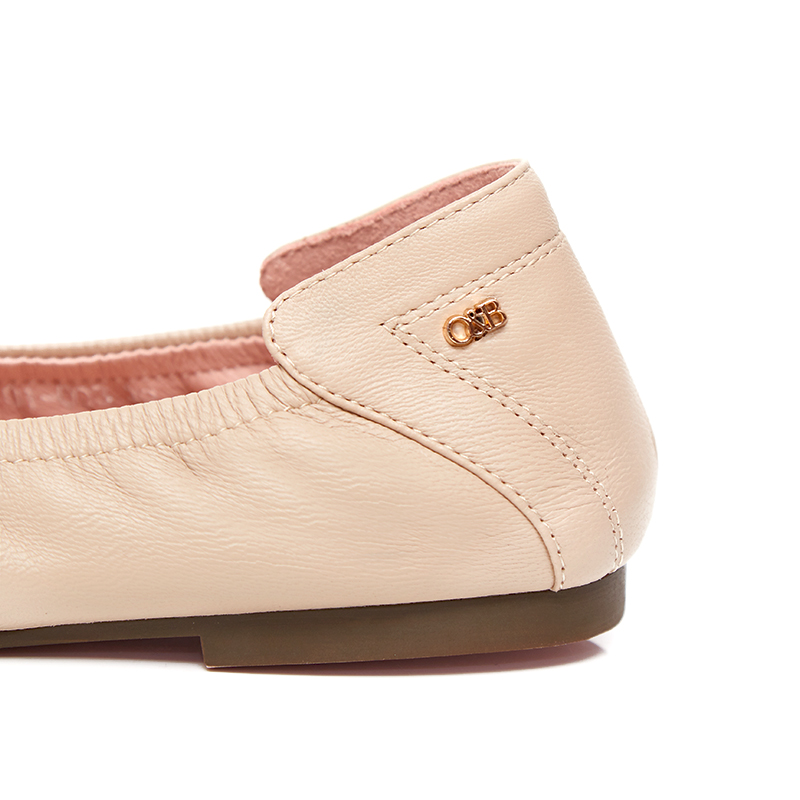 O&B - Hepburn in True Naked  Flat Shoes 100% Lambskin Leather Woman Shoes Soft Comfortable and Beaut