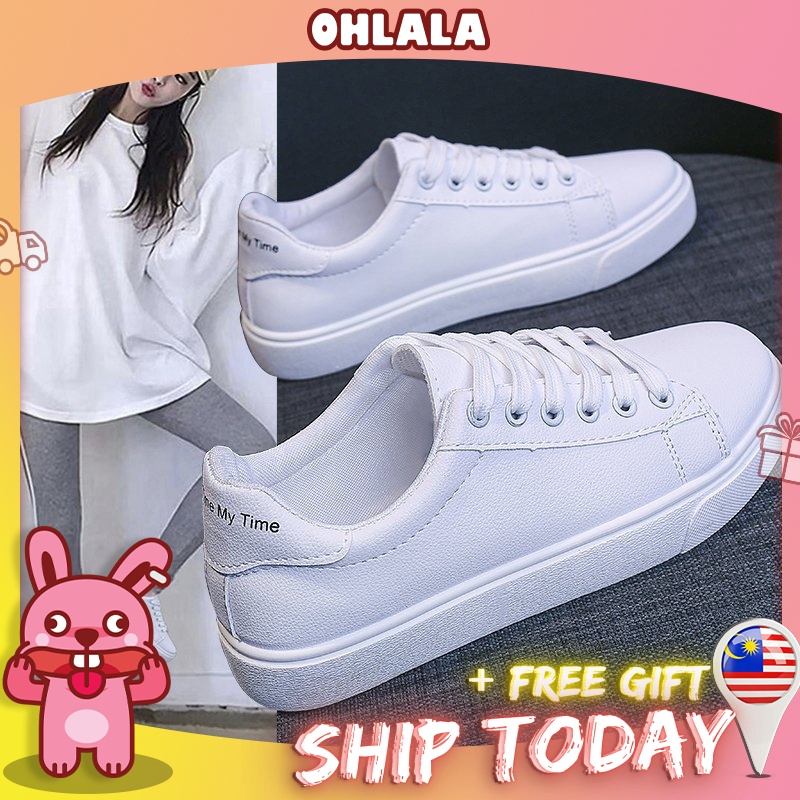 READY STOCKOLL White Sneakers Simple Design Sport Shoes Kasut Lady Girl Perempuan Wanita