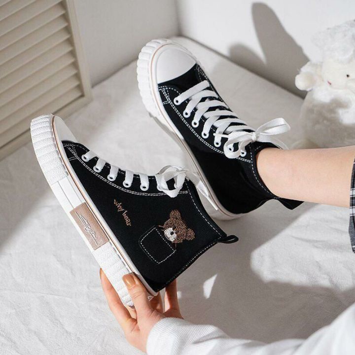 Women's Canvas Sneakers Semi Boots Korean Syle Best Quality why Bear BR-02