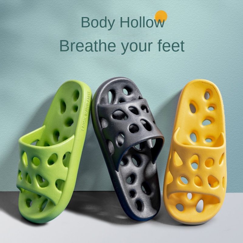 Unisex Slippers Rubber Slippers Hollow Slippers Boys Slippers Trend Fashion Thick Bathroom Beach Sof