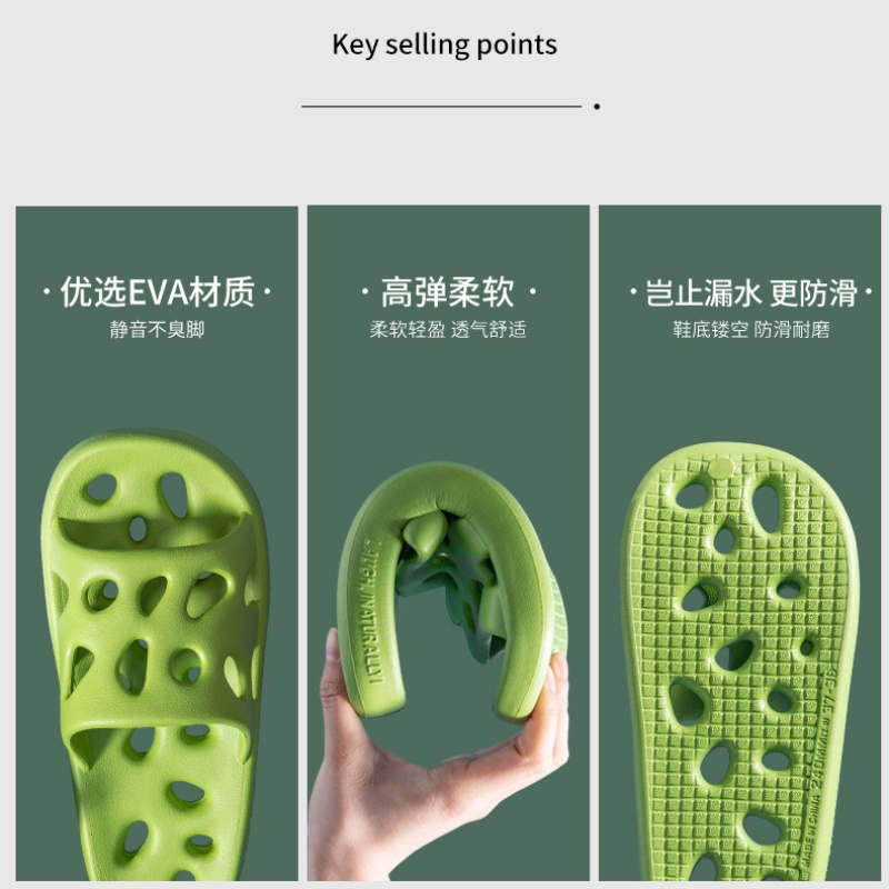 Unisex Slippers Rubber Slippers Hollow Slippers Boys Slippers Trend Fashion Thick Bathroom Beach Sof
