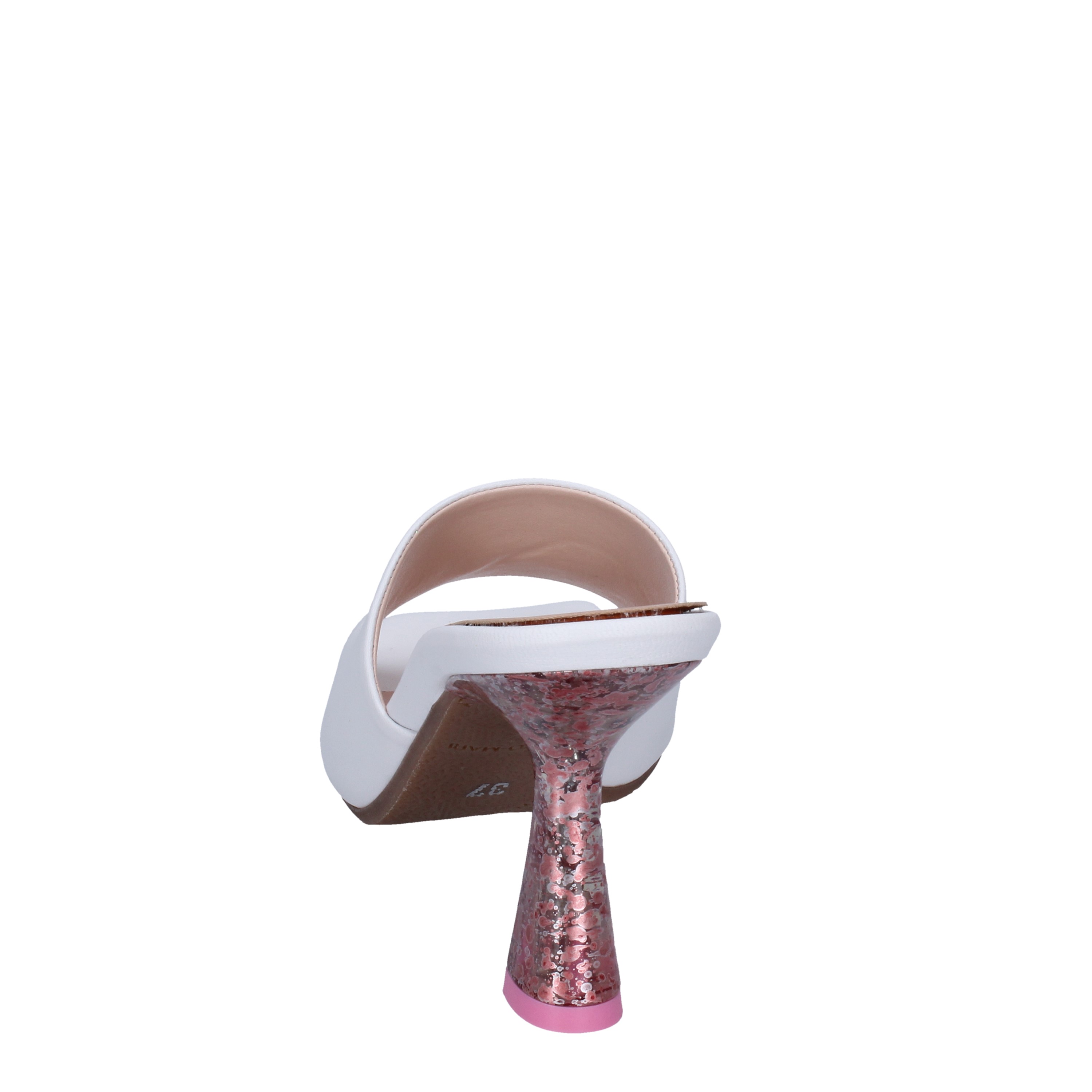 LORENZO MARI Women Sandals White genuine Leather LM039 [box with 9 pairs of shoes of these sizes]