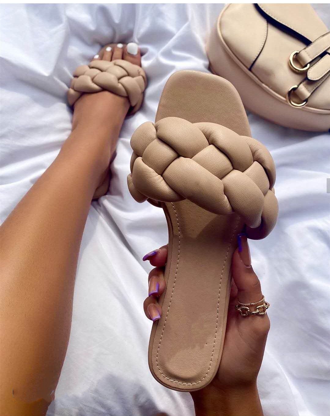 2021 new arrivals Sponge woven slippers summer wom