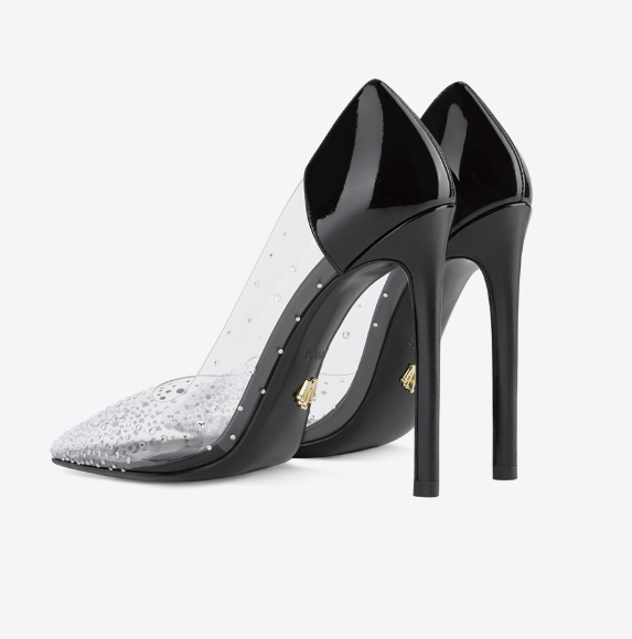 PVC transparent  Point toe  High heel wedding  rhinestones shoes and pumps