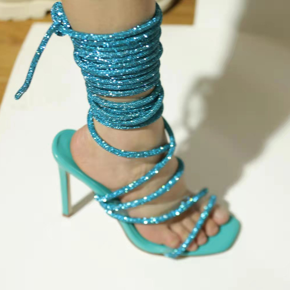 Summer sexy bling bling sandals 2021 designer lace